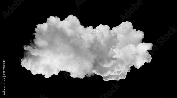 Fototapeta white clouds isolated on black