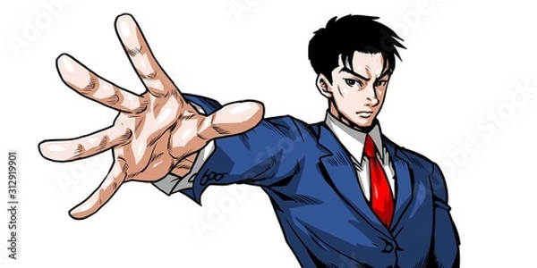 Fototapeta スーツ,手,パー,ビジネスマン,サラリーマン,ストップ,手のひら,待て