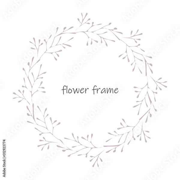 Fototapeta Vector floral elements.Colorful floral collection with leaves and flowers,drawing watercolor. Spring is here text