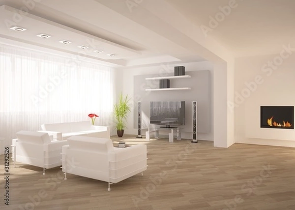 Fototapeta white minimal interior