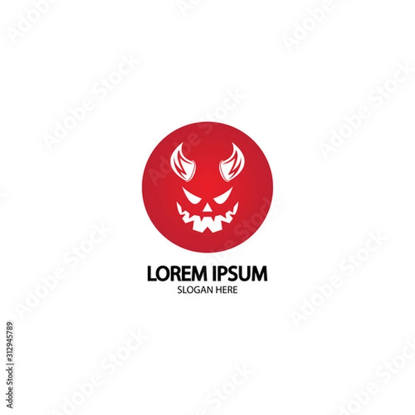 Fototapeta Devil logo vector icon template