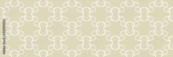 Obraz White abstract seamless pattern on olive green background
