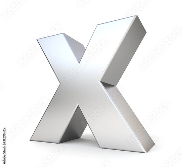 Obraz 3d metal letter x