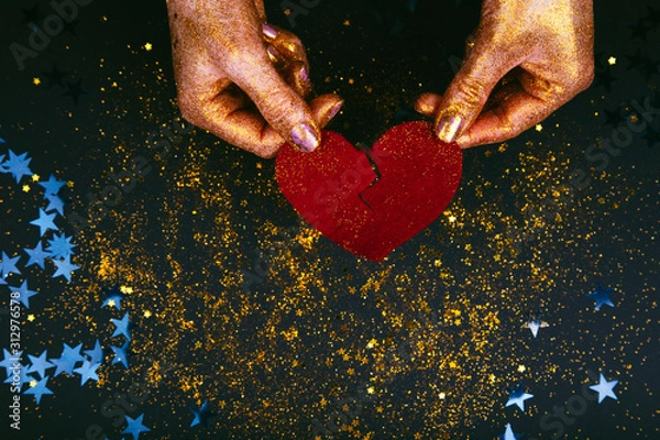 Obraz Broken heart on fastive background.