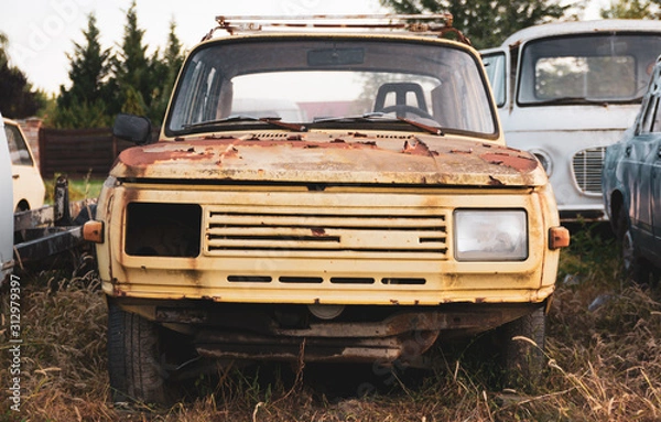 Obraz Rusty old east german car.