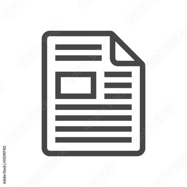 Obraz Blog article icon in outline style isolated on white background. Vector illustration.