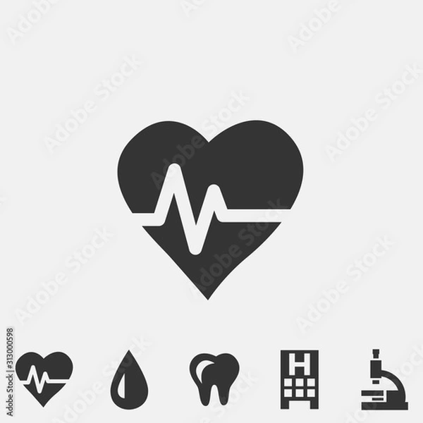 Fototapeta heart beat icon vector illustration sign