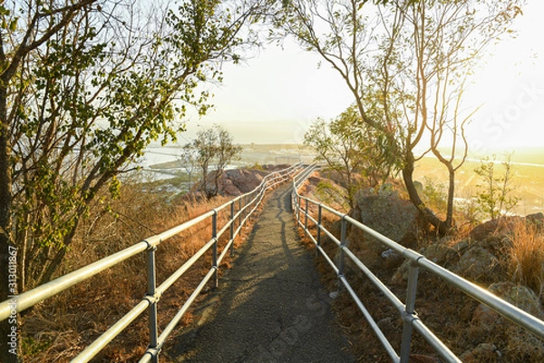 Obraz Walking path at the top of castle Hill in Townsville, Queensland, Australia