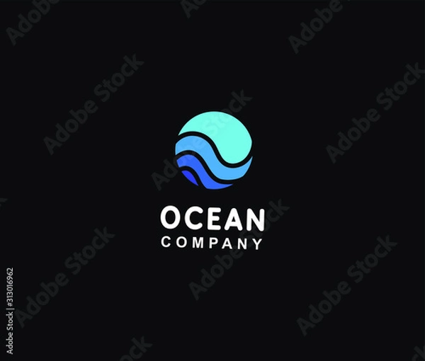 Fototapeta ocean company logo icon vector template design element