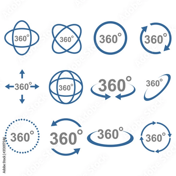 Fototapeta 360 degree icon vector design symbol