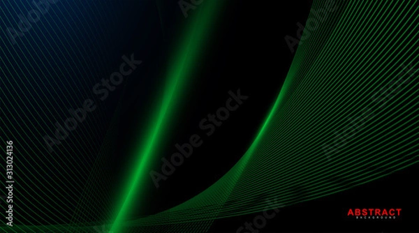 Fototapeta abstarct geometric background. Glowing line wave on dark. New texture for your design.