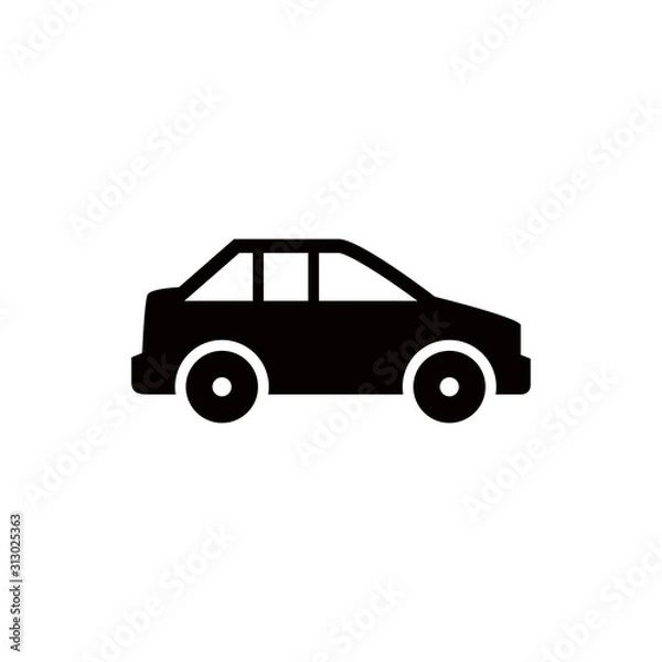 Fototapeta Car Icon. Silhouette car isolated on white background.