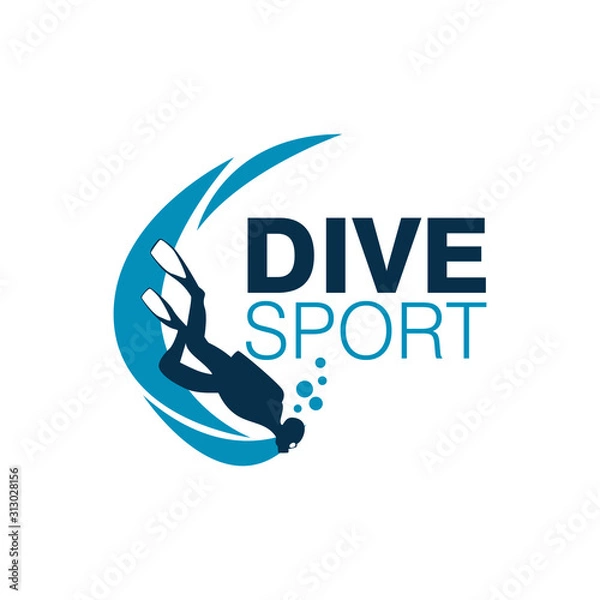 Obraz Scuba Diving Logo Design Vector Template