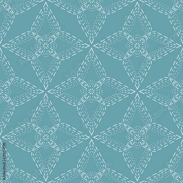 Fototapeta Diamond Stitch texture overlay vector seamless repeat pattern. Delicate, lacy hand drawn quilt look pattern can be used as an overlay to add interest to any design.