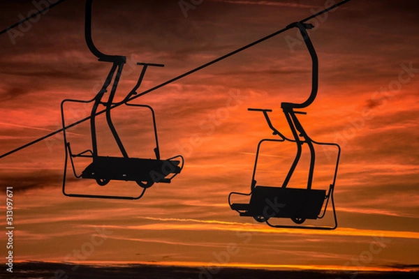 Obraz Cable car in the evening light