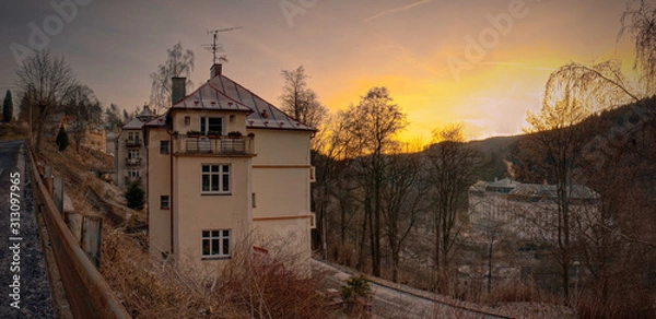 Obraz Sunset over the night city