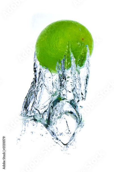 Fototapeta lime splashing