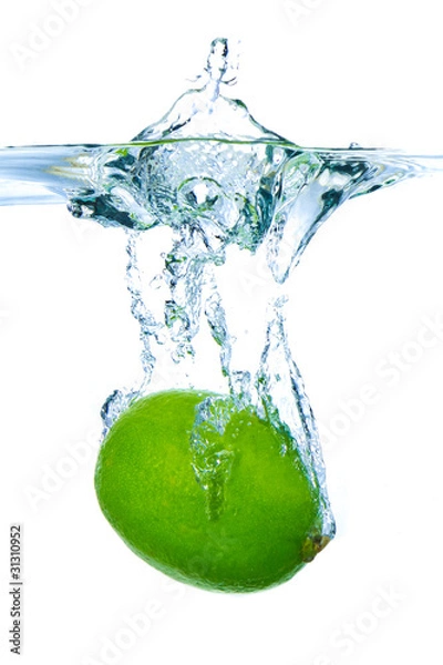 Fototapeta lime splashing