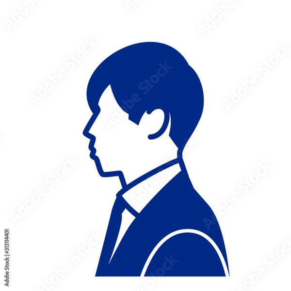 Obraz 男性の横顔アイコン