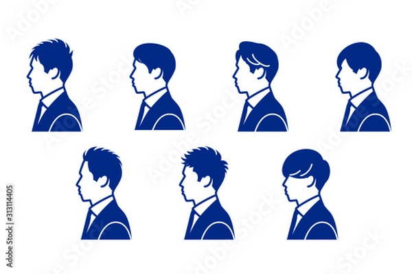 Obraz 男性の横顔アイコンセット