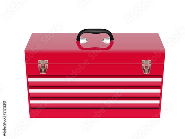 Obraz red metal tool box