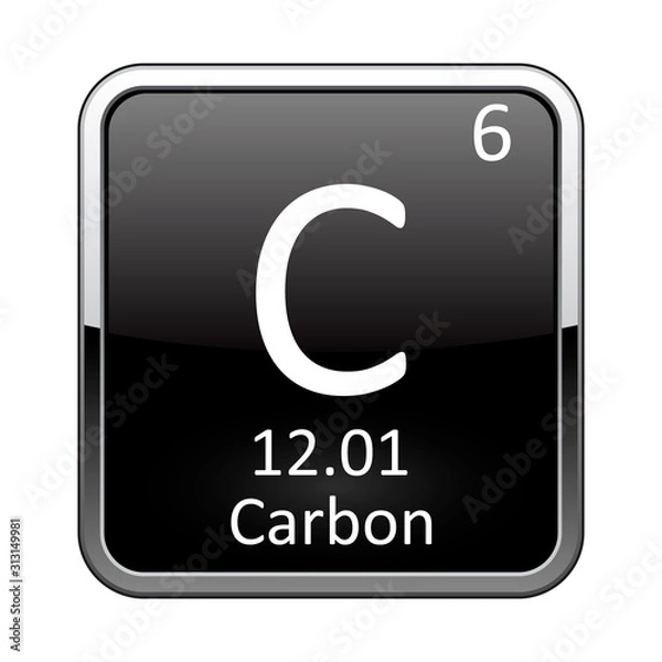 Fototapeta The periodic table element Carbon. Vector illustration