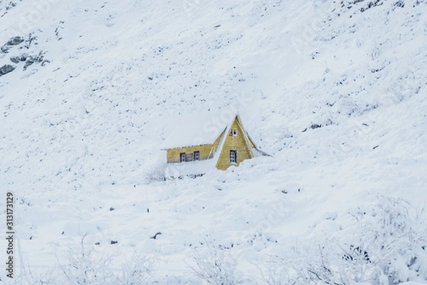 Fototapeta Mountain Cabin during Winter