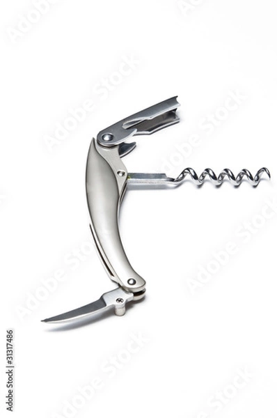 Obraz Stainless corkscrew isolated