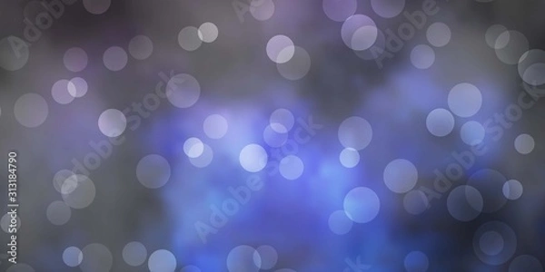 Obraz Dark BLUE vector texture with disks. Abstract decorative design in gradient style with bubbles. Pattern for business ads.