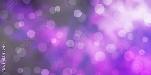 Fototapeta Light Purple vector template with circles. Illustration with set of shining colorful abstract spheres. Pattern for wallpapers, curtains.