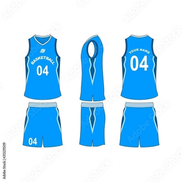 Fototapeta Basketball jersey set template collection.