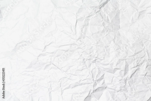 Fototapeta A white crumpled paper texture overlay background