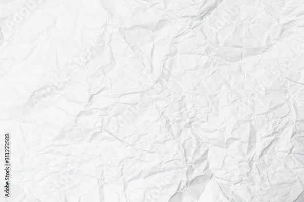 Fototapeta A white crumpled paper texture overlay background