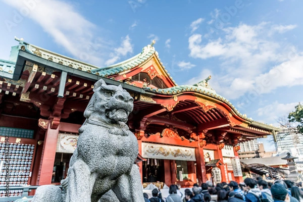 Fototapeta 東京都千代田区神田にある神社の初詣の風景