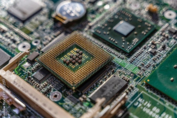 Fototapeta closeup on main processor