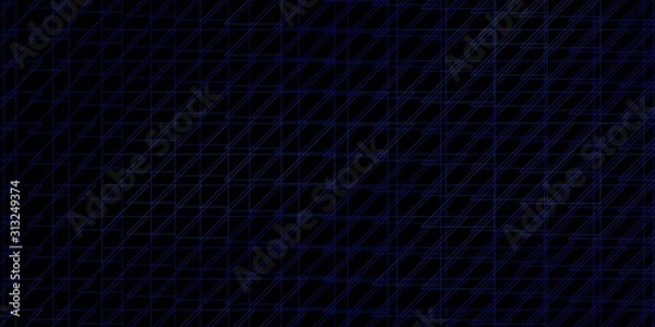 Obraz Dark BLUE vector texture with lines. Gradient abstract design in simple style with sharp lines. Pattern for websites, landing pages.
