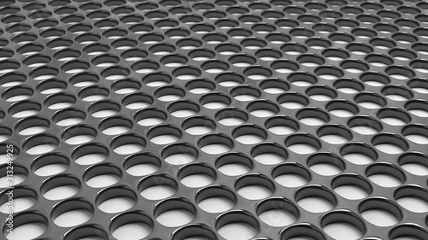 Fototapeta Gray metal grid.