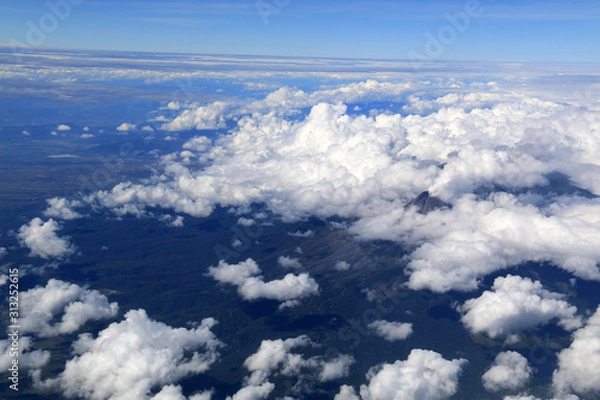 Fototapeta Aerial View of Volcán de Colima in Mexico