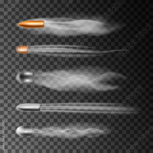 Obraz Realistic flying bullet. 