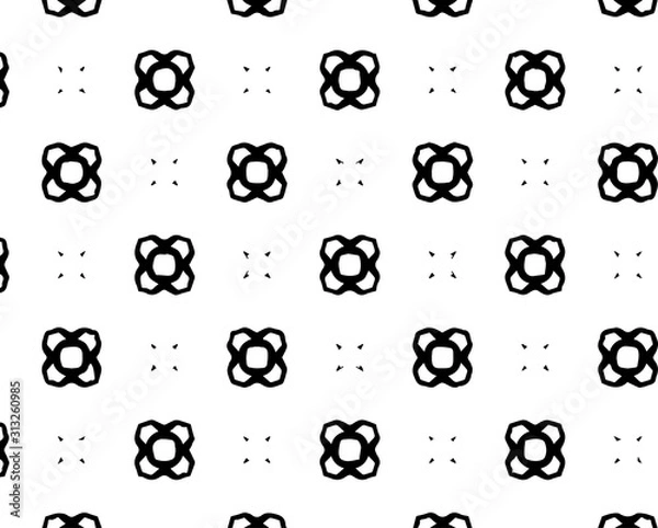 Fototapeta Abstract geometric pattern in ornamental style. Black and white color. Seamless design texture.