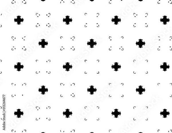 Fototapeta Abstract geometric pattern in ornamental style. Black and white color. Seamless design texture.
