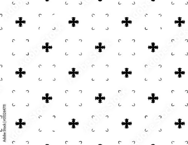 Fototapeta Abstract geometric pattern in ornamental style. Black and white color. Seamless design texture.