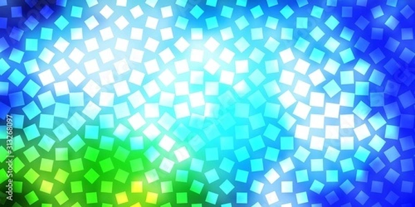 Fototapeta Light Blue, Green vector texture in rectangular style. Abstract gradient illustration with rectangles. Design for your business promotion.