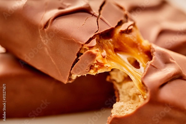 Obraz texture chocolate bar with caramel