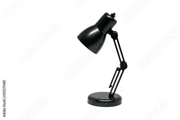 Obraz Black table lamp isolated white background - interior design - vintage style