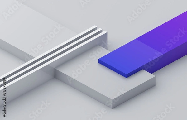 Fototapeta Abstract 3d render, modern minimalistic background design