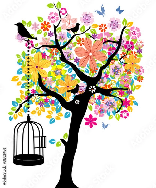 Obraz Blooming Tree with Cage