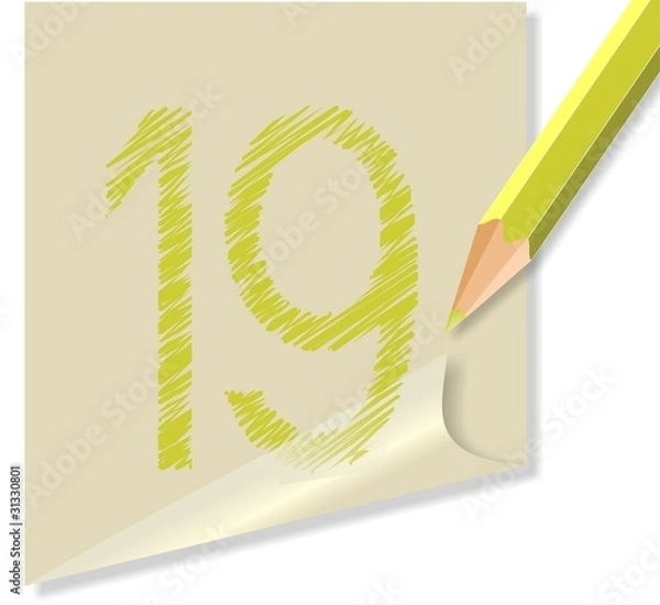 Obraz Post it con numero 19