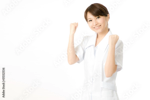 Fototapeta ガッツポーズする医療従事者