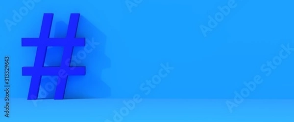 Obraz Hashtag blue background